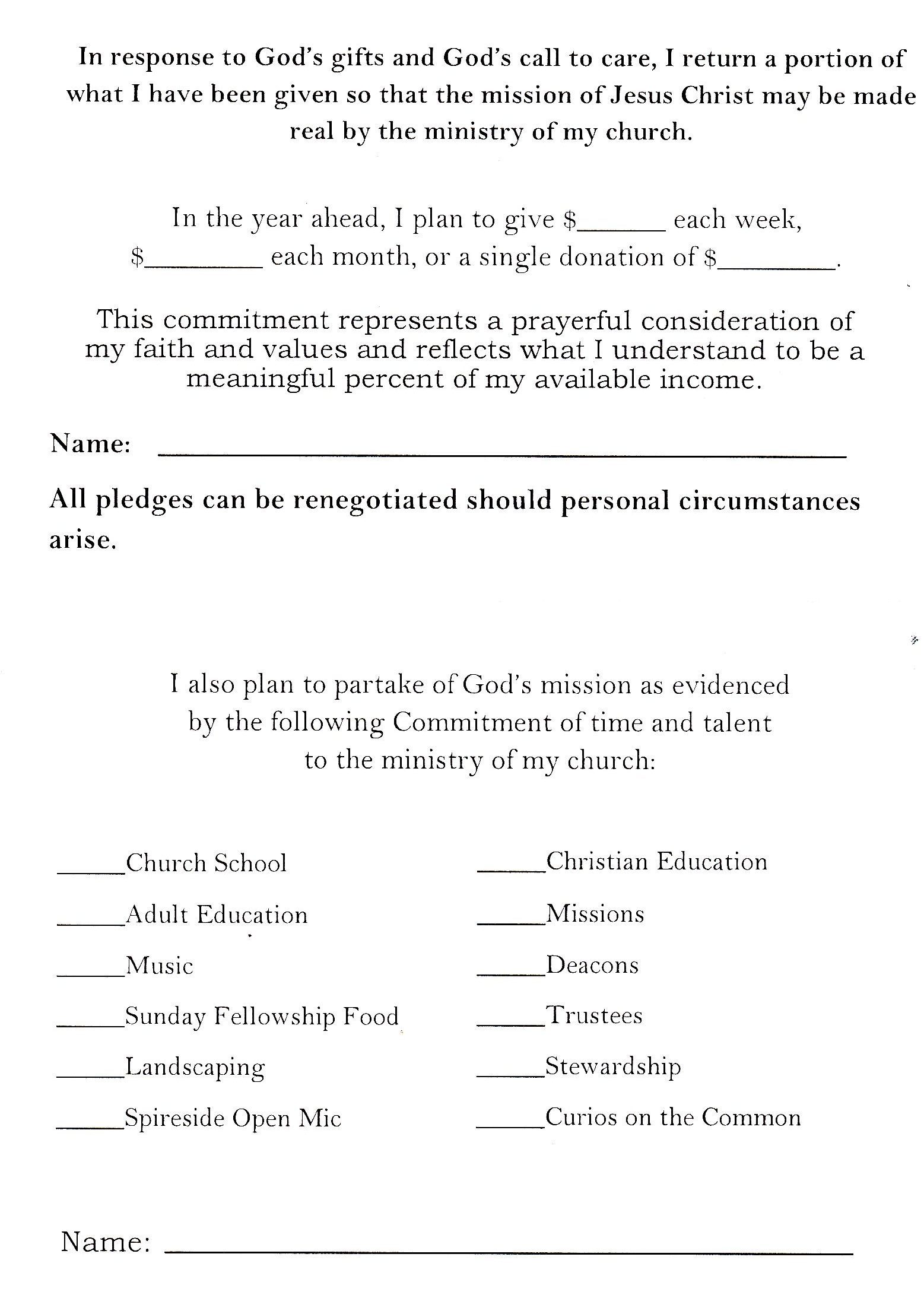 DCC Pledge card